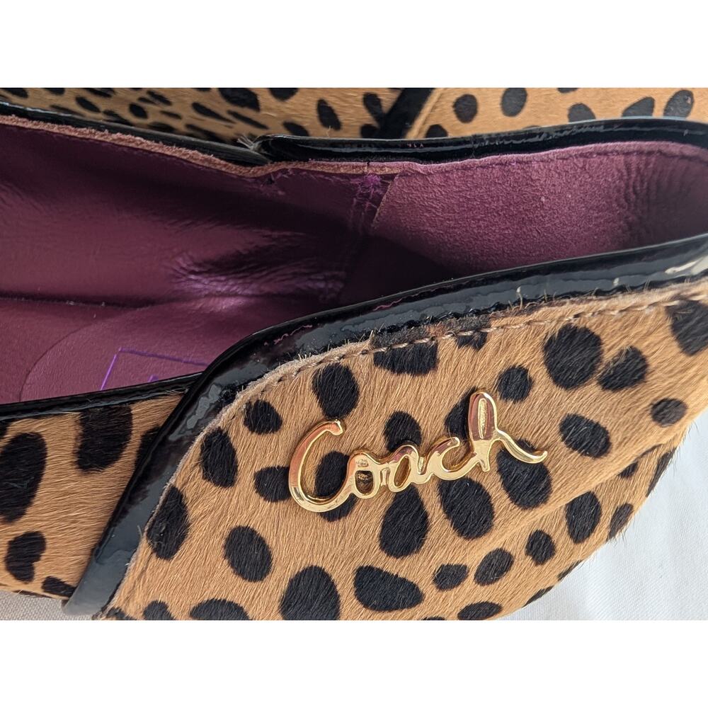 Authentic Coach Poppy Randy Animal Print Pony Hair Ballet Flat Shoes W Size 5 - Picture 4 of 9